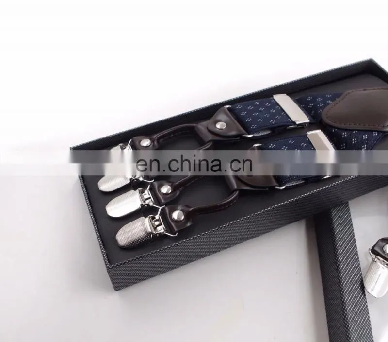 wholesale adult 6 clips men's jacquard suspenders more colors available