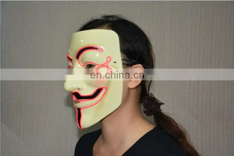 Masquerade & Halloween Vendetta Flash El Wire Led Glowing Mask