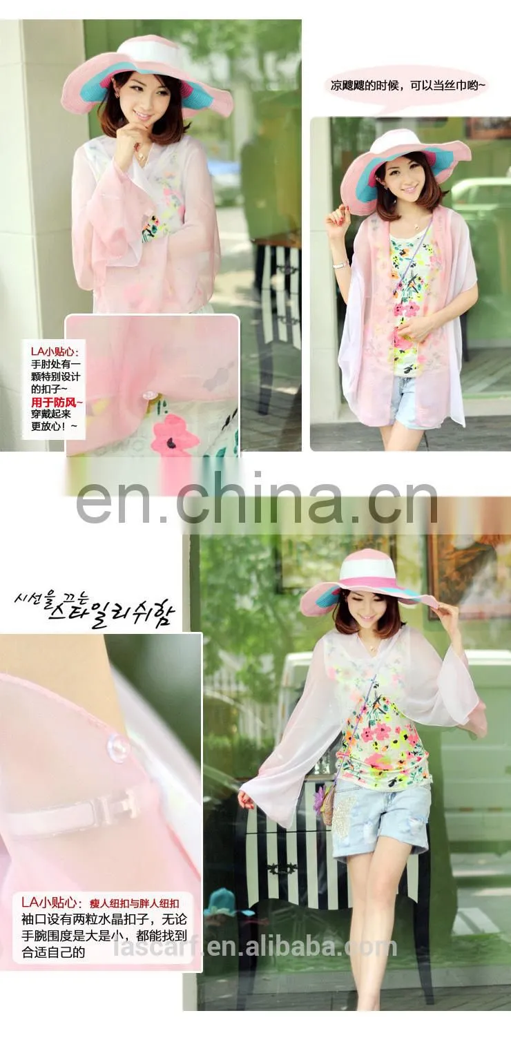 2015 summer Uv protection hand-painted raglan sleeves cape(PP540GL-P)