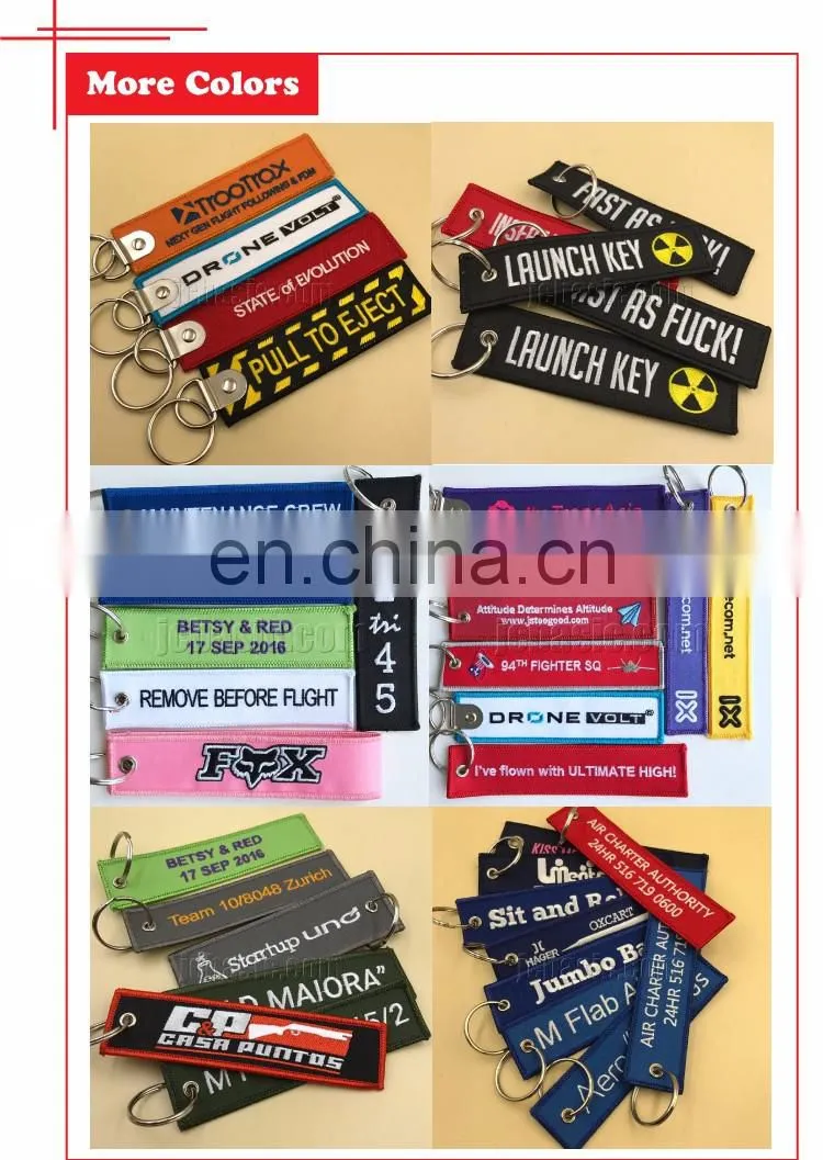 custom aviation gifts keychain embroidery design key chain
