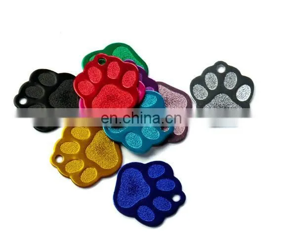 aluminum Paw Shape 2 Sides Tag pet dogs and cats ID Tag