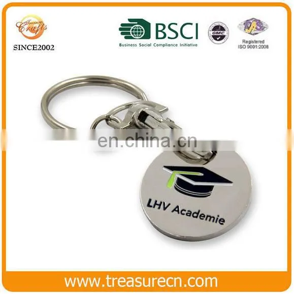 Wholesale shopping cart token coin, trolley token, caddy coin keychain