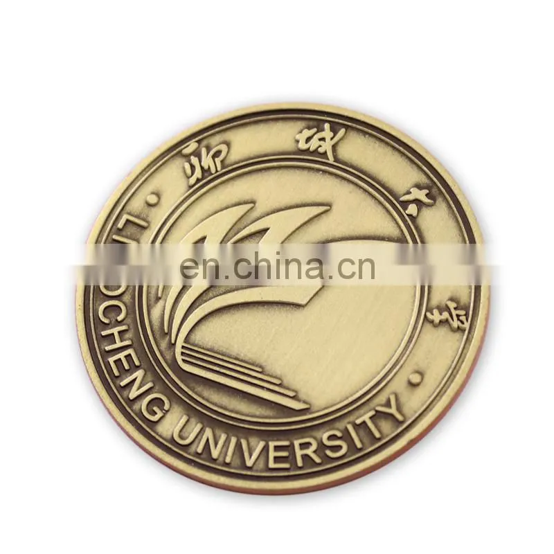 antique brass metal stamped coins