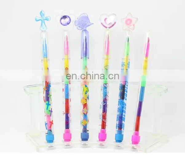 multi- crayon crayon pen 7 colors insect push crayon