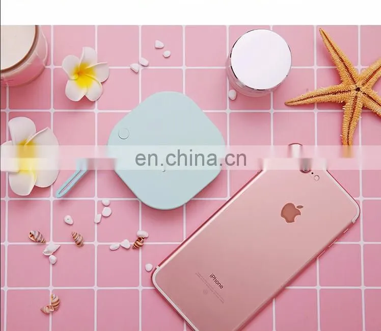 Mini led usb cosmetic mirror powered portable smart square travel hand make up mirror with power bank