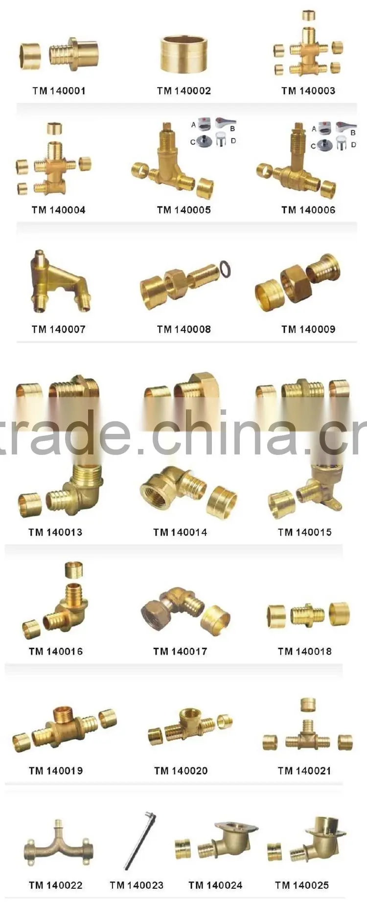 High quality spanish style Sliding pex fitting for pex pipe water pipe with factory price