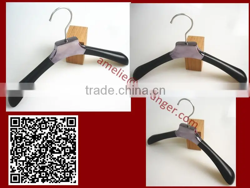 Leather wrapped hanger high quality display hanger with custom brand name