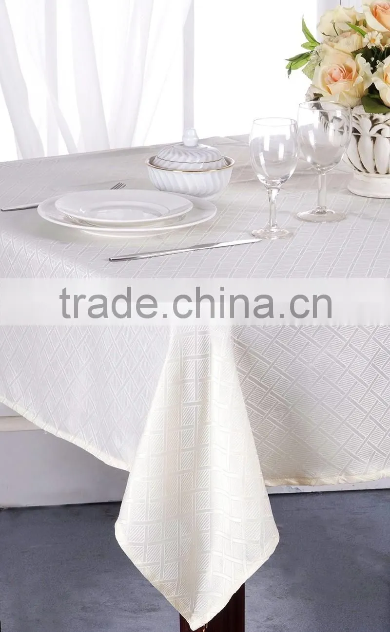 Solid Elegant Jacquard Damask wedding Table Cloth