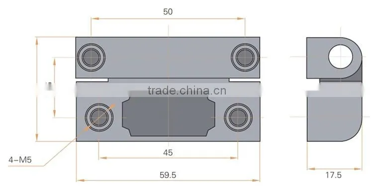 zinc alloy removable hinge with matt black and mirror plating.