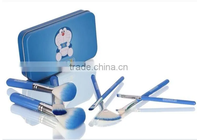 Comfortable doraemon cosmetic makeup brush with box
