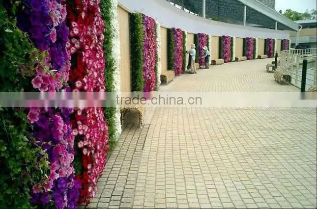 Artificial green plant wall/ hanging decorative flower wall for indoor & outdoor