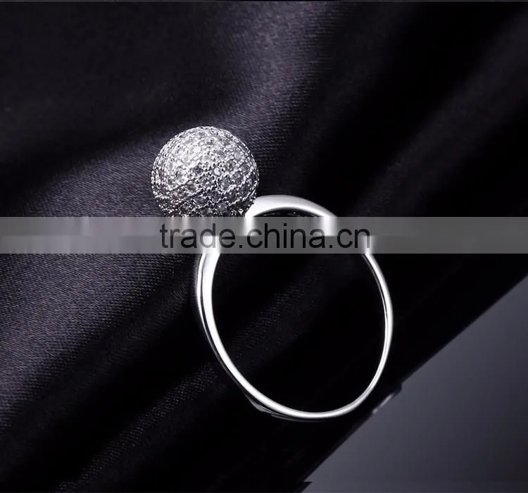 Tiny Ball Romantic Love Gift Pave Setting CZ Stones Top Quality Engagement Ring