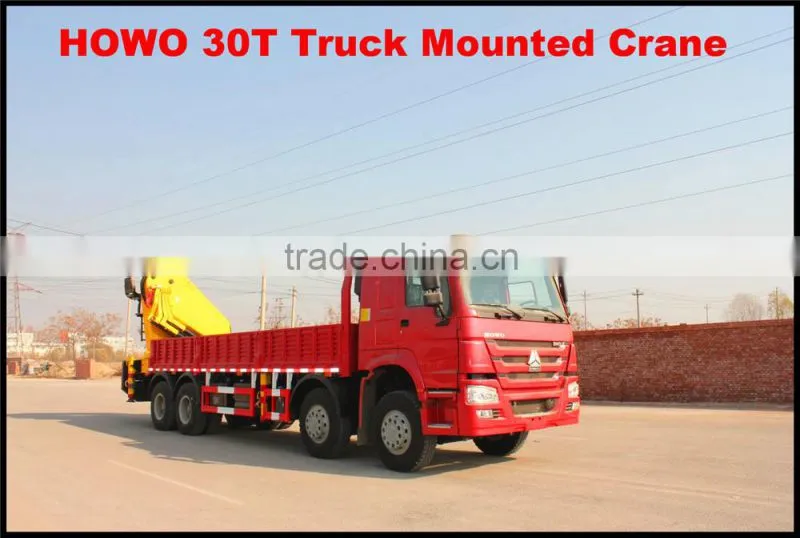 2015 hot sale low price howo 8*4 30Ton Truck Mounted Crane for sale made in china