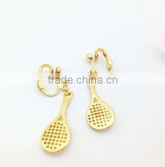 Popular fashion gold earring jewelry models women battledore pendant earring
