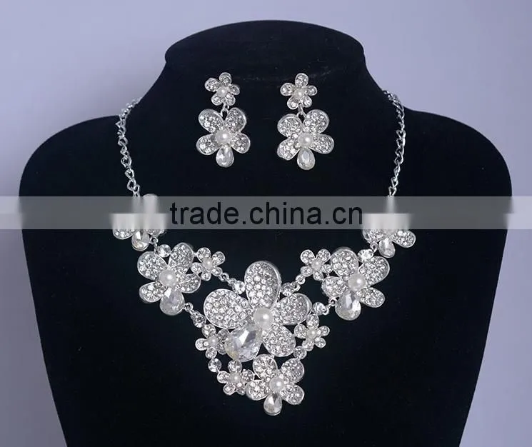New Style Arrival Custom Jewelry Flower Plated Necklace Set Wholesale