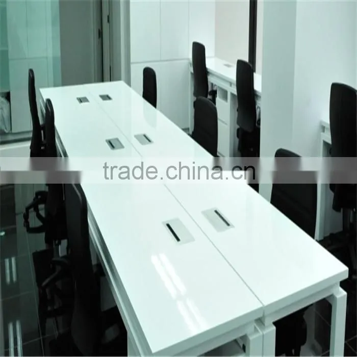 Aluminum Alloy Flip Up Tabletop Socket HDMI/Cable Cubby With Brush
