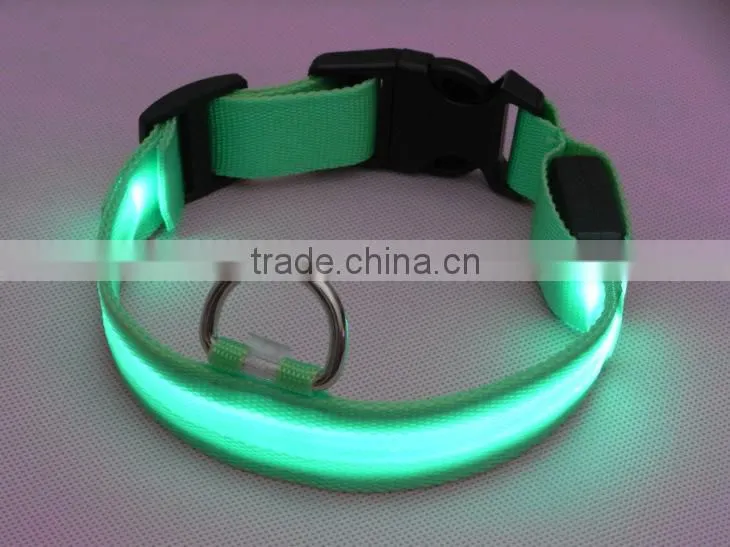 2.5cm Mesh Structure Led Bright Pet Collars for Dogs, 4 sizes 6 colors support Mixed Wholesale