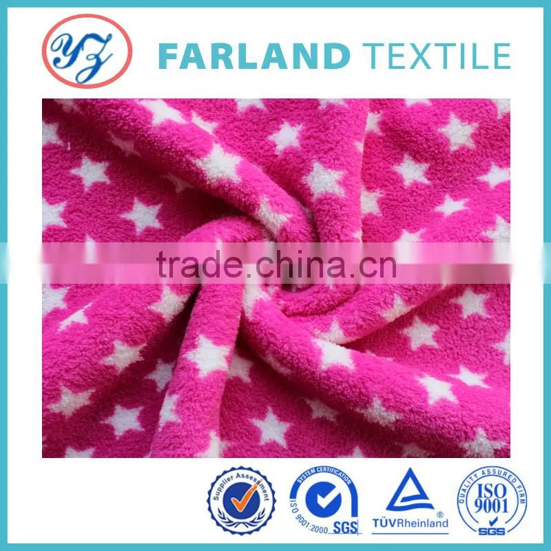 Double coral velvet star 100%polyester fabric