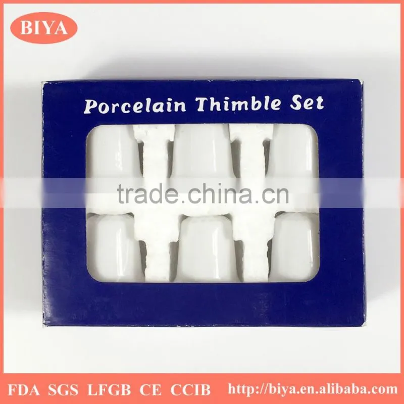 color gift box package bone china delicate white porcelain thimble set or ceramic hand ring jewelry holder