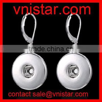 Vnistar metal snap button earrings with black tassels dangle interchangeable wholesale NE011-2