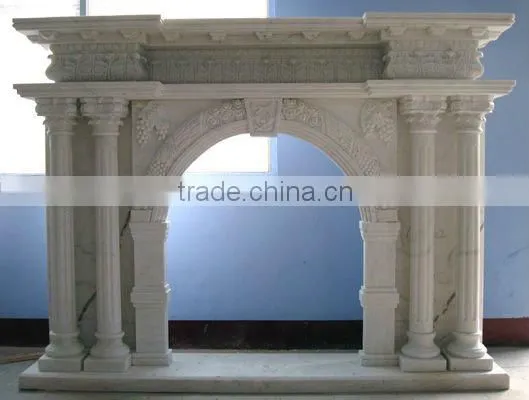 Marble caving fireplace mantel