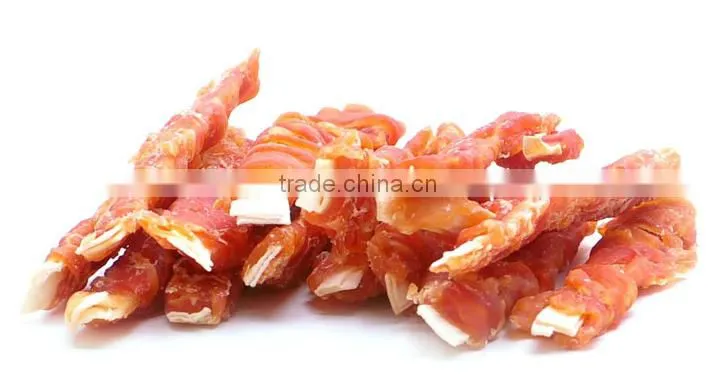 2.5 inch bleached rawhide bone two color knotted bone