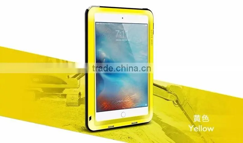 Love Mei Metal Polymer Powerful Gorilla Glass Waterproof Shockproof Dirt proof Protective Cover Case For iPad Mini 4 TB-0148