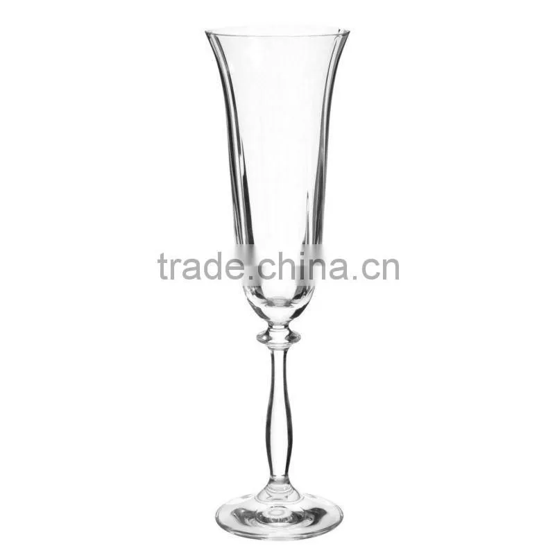 Optical clear stemmed wine glass