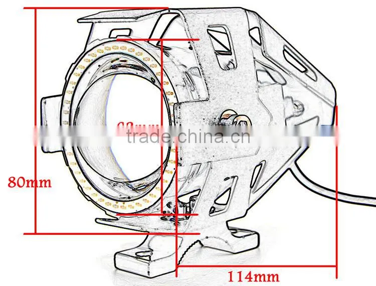 Waterproof Ultra bright 12V 10W U7 Angel and Devl Eye LED Front Motorcycle Light Lamp Lighting