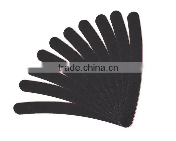 10 Pcs Nail File Buffing Buffer Curve Grit Sanding Sandpaper Black