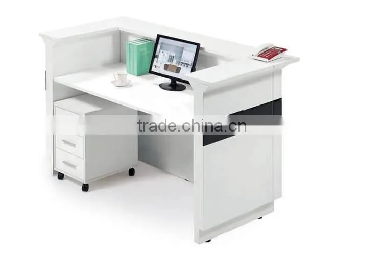 White and black MFC fitness center reception desk
