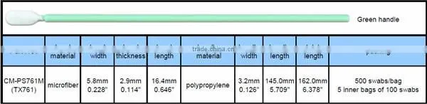 Cleanroom microfiber swab for industry use