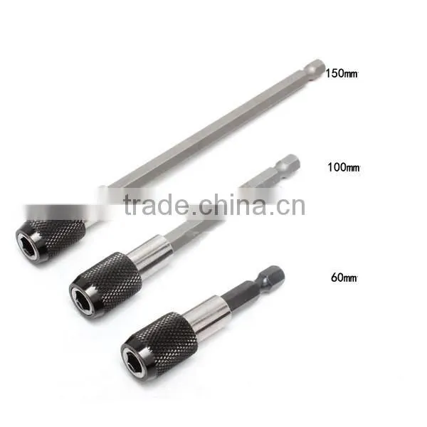 3Set 1/4 Inch Hex Bit Tip Holder Screwdriver Bit Extension Bar Electric screwdriver Black AR-63