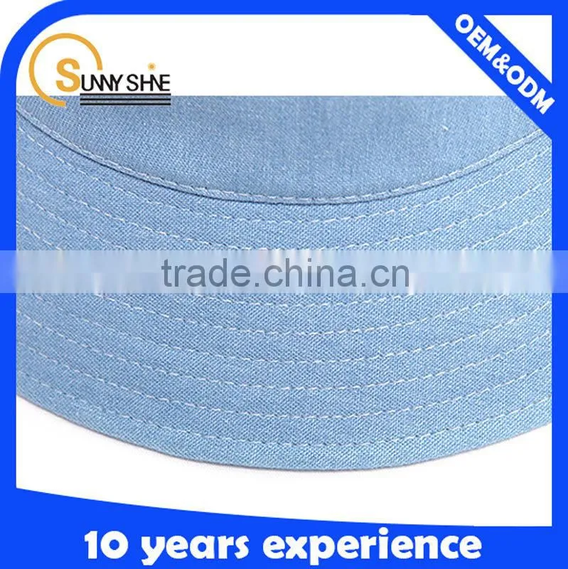 custom cotton plain blank light blue sky bucket hats wholesale