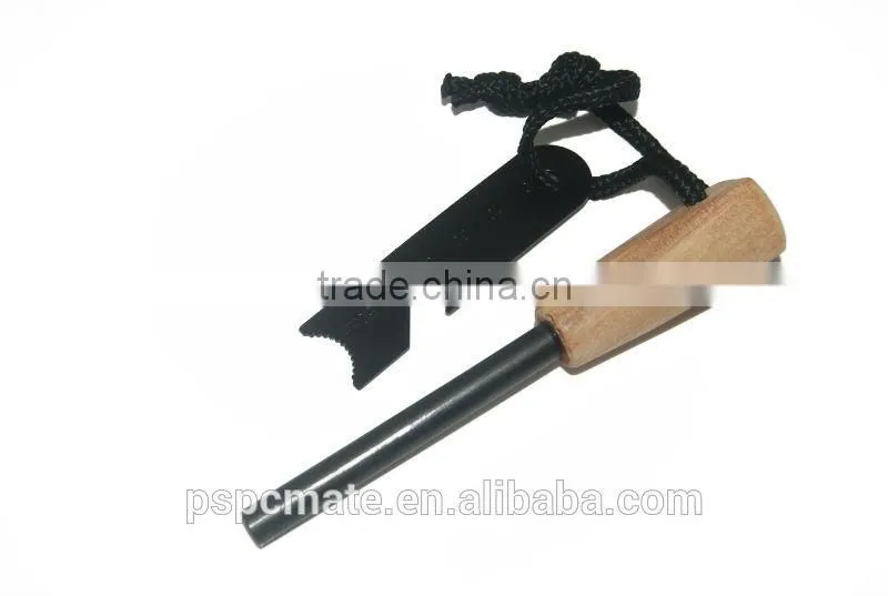 New arrival 7,000 Strike Survival Striker MAGNESIUM FIRE STEEL Wood Handle