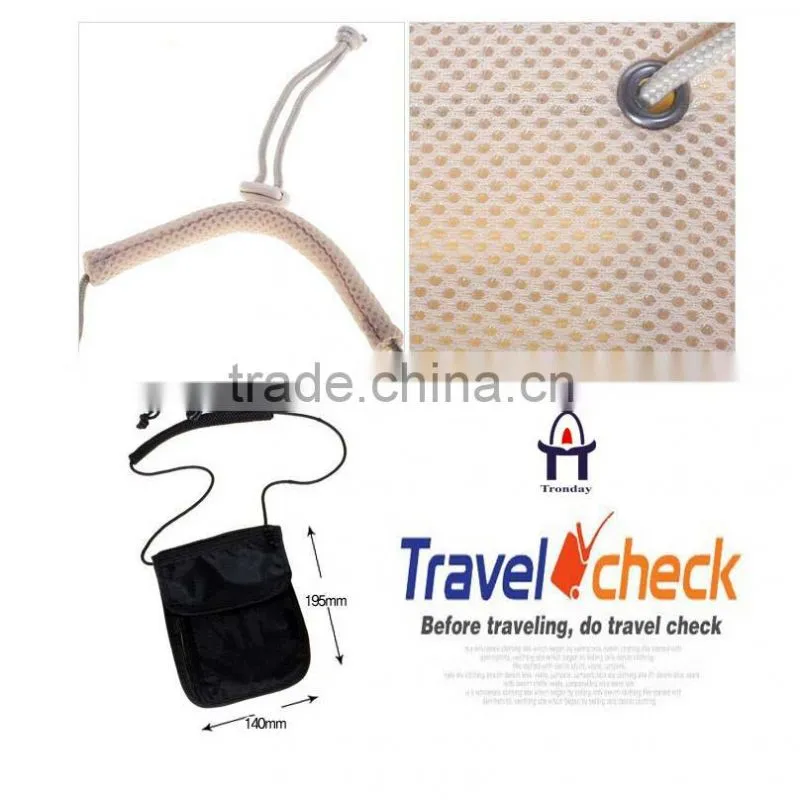 Neck stash pouch travel holder passport Id wallet nylon neck wallet