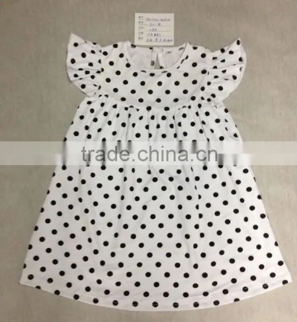 2015 hot sale newest style OEM service factory price kids polka-dot shirts with pants boutique set
