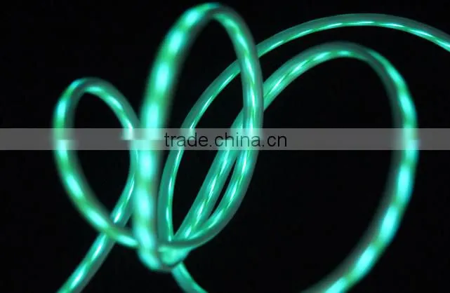 micro usb2.0 led usb cable for mobile phone data transfer and charging 0.8m