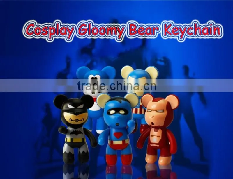 Creative Gloomy Bear LED light flash keychain with sound