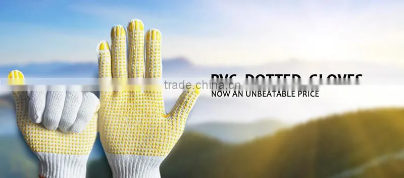 Safety protection working gloves with polka PVC dots