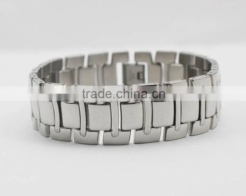 High Polish Link Chain Stainless Steel Cuff Bracelet Man