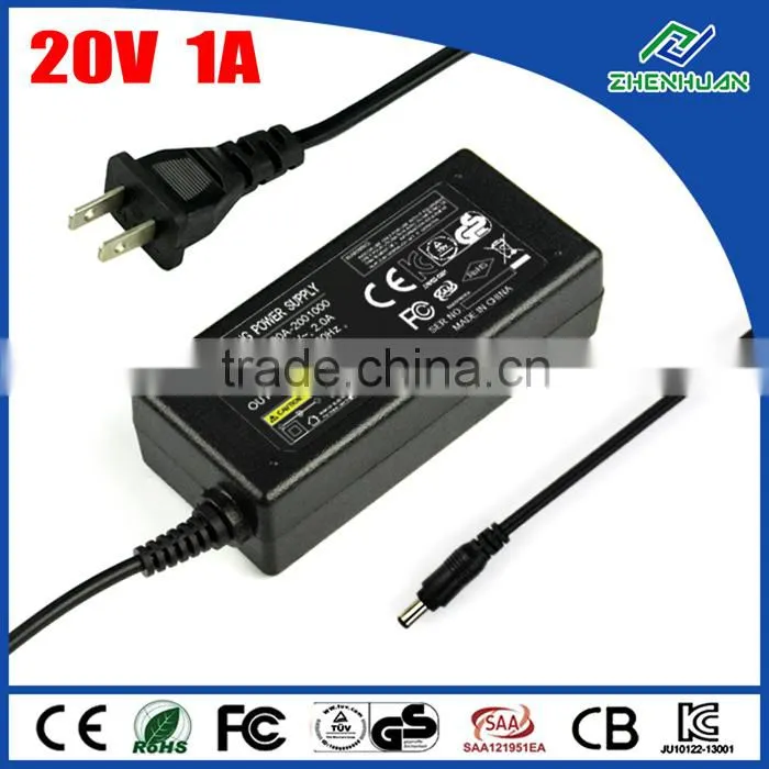 Fiber optic christmas tree power supply 20V 1A DC power adapter with CE KC UL