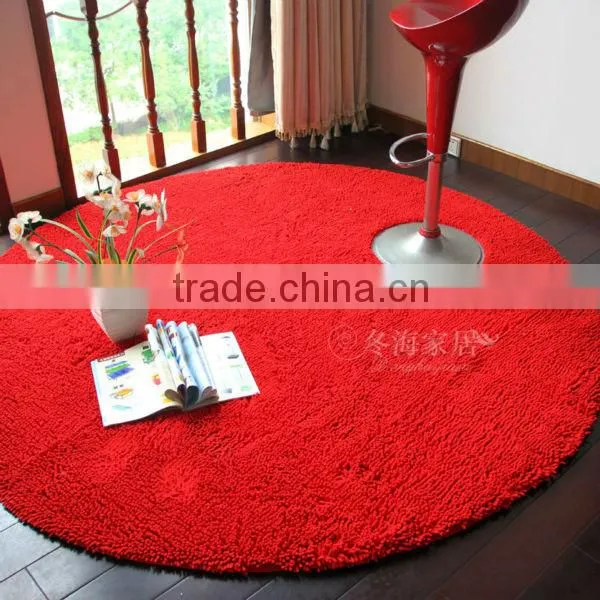 polyester long pile bathroom floor mat with anti slip base