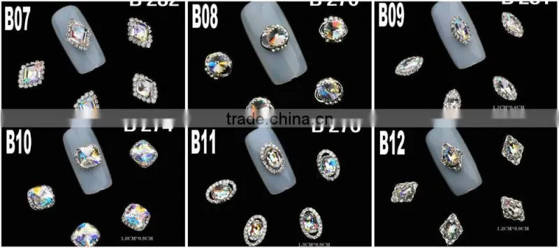 2016 Factory Supply Fashion Nail Art Alloy Rhinestone Decoration New Nail Crystal