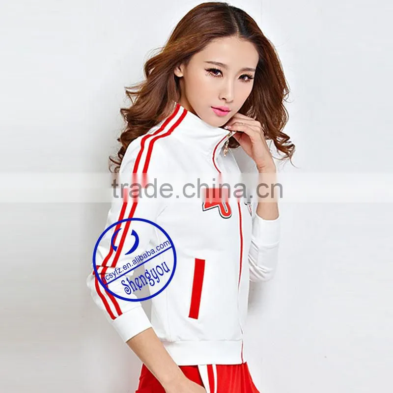 custom high quality women's printed zipper-up sweatshirt