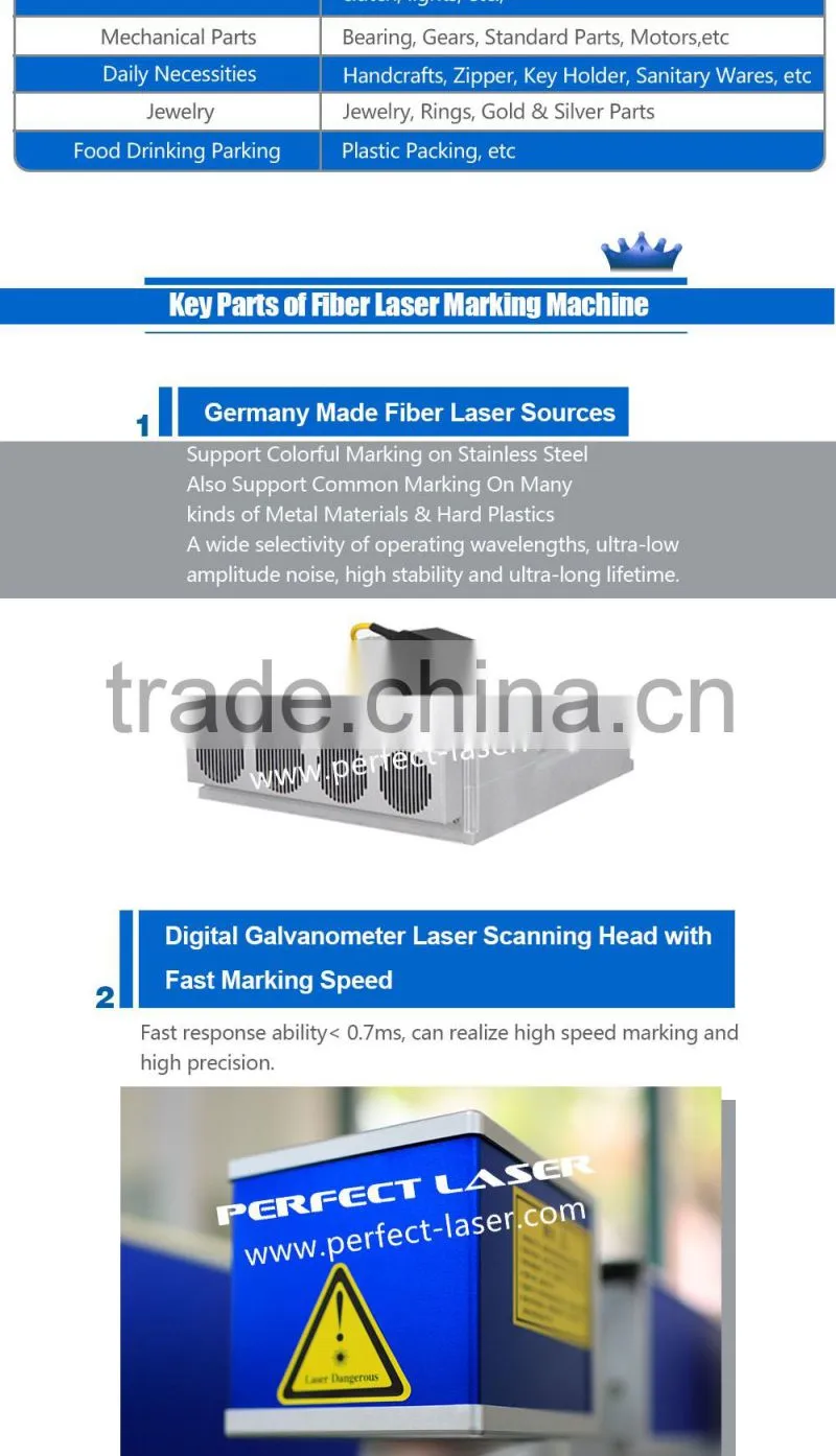 Perfect Laser 10W/20W/30W PEDB-400C Colorful Fiber Laser Marking Machine