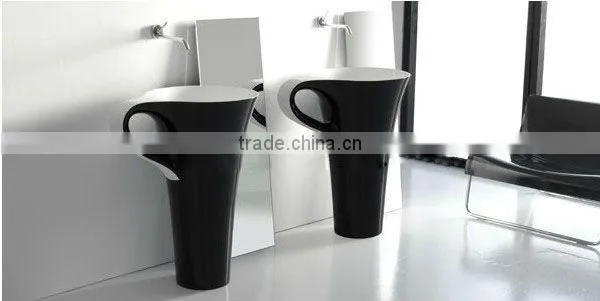 Water glass type Pedestal Basin/ Single Hole Ceramic Wash Sink