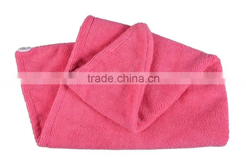 Sinland Microfiber Ultra Absorbent Twist Hair Turban Dry Cap Bath Head Wrap Hair Wrap Cap 9.8inch x 25.6inch Dark Pink