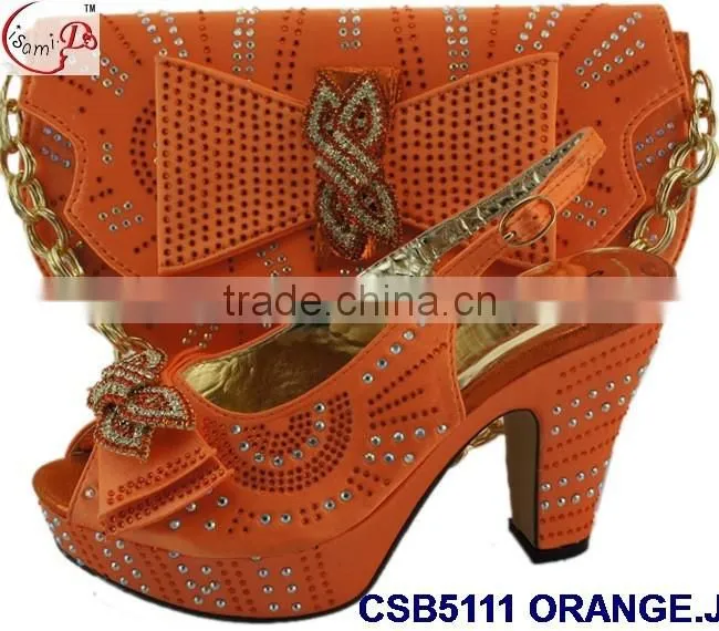 CSB5111 Newest design 2016 woman hot selling shoes with matching bags crystal cluth factory price shoes whole sale price