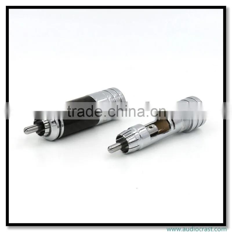 Hi End Rhodium-Plated RCA Carbon Fiber Plug Connector RCA terminals Audio Player